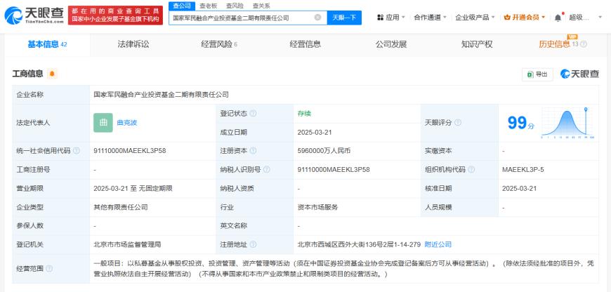 596亿元！国家军民融合产投基金二期成立